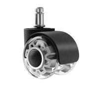 2inch Office Chair Caster Wheel Rotating Rubber Soft Safety Roller Transparent Furniture Insert Rod for Home and Office(Grey-A)