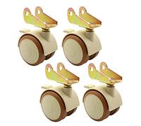 2Inch Rubber Caster with Brakes Swivel Castor Wheels for Fur Legs & Feet Heavy Duty 120 Kg Load Quiet Universal Panning Caster for Cots & Furniture