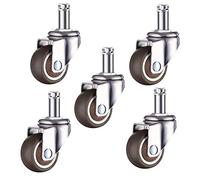 2Inch Rubber Swivel Casters Universal No Brake M10/M11 50mm 5Pack Silent Office Chair Replacement Wheels Fits 5/2Inch Threaded Table Carts