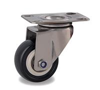 2inches Casters Wheels with 304 Stainless Steel Frame Tread Mute No for Humid Environment Industrial Casters 2Pcs Casters(M8 With Brake,1.5 inch)