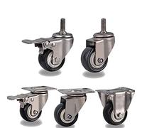 2inches Casters Wheels with 304 Stainless Steel Frame Tread Mute,No Industrial Casters 1Pcs Casters(M8 No Brake,1.5 inch)