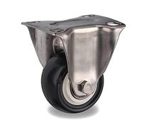 2inches Casters Wheels with 304 Stainless Steel Frame Tread Mute,No Industrial Casters 1Pcs Casters(Flat Fixed Direction,2 inch)