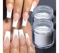 2Jars 0.2mm Shimmer White Rainbow Iridescent Ultra Fine Glitter Dust - Holographic Glitter Accessories for Diamond Nails Snow (White)