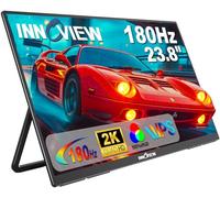 2K 180Hz Portable Gaming Monitor, 23.8" 2560x1440 QHD Fast IPS ∆E<2 100% sRGB Portable Monitor w/180° Adjustable Stand Type-C HDMI Eye Care External Second Screen for Laptop Phone PS4 PS5 Switch Xbox