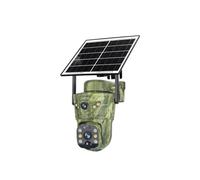 2k+2k Dual Lens WIFI Wireless PTZ Solar Camera With 128GB Card Solar Panel Two Way Audio Outdoor Hunting