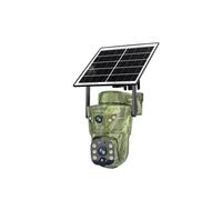 2K+2K Dual Lens WIFI Wireless PTZ Solar Camera With 64GB Card Solar Panel Two Way Audio Outdoor Hunting
