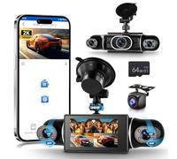 2K 360° Dash Cam Front and Rear Inside, 4 Channel 1080P Dashcam