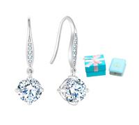 2K 4K 5K Moissanite Round Earrings for Women | Sterling Silver Earrings | Rhodium Plated Jewellery | A Wonderful Surprise for Women, Small, Sterling Silver, Moissanite