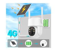 2K 4MP HD 4G IP Camera Wireless Solar Built-in Battery Powered Camera Outdoor PTZ PIR Human Detect Audio Security Cam(4K 8MP No SD Card)