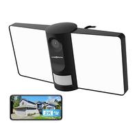 2K 4MP Security Floodlight Camera Outdoor, Link2Home 2.4G Wireless WiFi Wired Camera with Color Night Vision, PIR Motion Sensor, 2-way Audio, 2000lm Lights, Support Alexa/Google Assistant, Alarm,Black