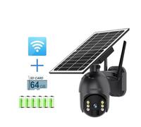 2K 4MP Solar Camera 4G SIM Wireless Outdoor IP Cam Floodlight Included Battery Long Standby CCTV Security Camera(4MP WIFI Add 64GB)