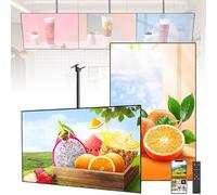 2K Digital Signage LED Display, Wi-Fi & Remote Control, Indoor Suspended Ultra-Thin Advertising Display Poster, Smart Split Screen, 1GB+32GB, Support WiFi/HDMI/USB/RJ45(55in)
