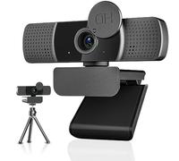 2K Full HD Webcam, neefeaer USB Webcam with Microphone and Cover and Tripod, 85 Field, Automatic Light Correction, Noise Reduction, PC Camera with Microphone Compatible with Windows, Mac, Linux