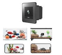 2K HD Aquarium & Terrarium WiFi Pet Camera, 140° Wide-Angle Anti-Glare & Anti-Reflection, AI Motion Detection, 2-Way Audio, 24/7 Recording for Fish Reptiles Window Security Monitoring (black)