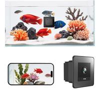 2K HD Aquarium & Terrarium WiFi Pet Camera, 140° Wide-Angle Anti-Glare & Anti-Reflection, AI Motion Detection, Invisible IR Night Vision, The Mobile Phone APP to Connect, 24/7 Recording (Black)