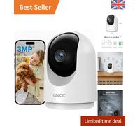 2K HD Indoor Security Camera - 360° WiFi Baby & Pet Monitor with Night Vision