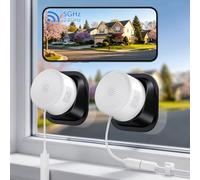 2K No-Drill Window Security Cameras, 2Packs Magnetic Cameras for Home Security, 5G&2.4G WiFi Indoor Angled Window Cam Stick on Glass, Full Color Night Vision, 24/7 AI Human Detection for RV, Apartment