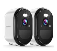 2K Security Cameras Wireless Outdoor, WiFi Battery Powered Indoor Camera for Home Security with AI Motion Detection, Spotlight, 2-Way Talk, Siren, IP65, Cloud/SD Storage, 2 Cameras