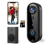 2K Video Doorbell Camera Wireless, Ultra-Wide Angle Lens for Full-Body View, AI Motion Detection, 2-Way Talk, Night Vision, Micro SD and Cloud Storage/Battery Powered, 2.4G Wi-Fi