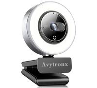 2K Webcam for PC with Microphone & Built-in Light, USB Computer Camera for PC/Laptop/Mac/Monitor, Streaming Webcam with Privacy Cover for Zoom/Skype/Teams/Video Calling/Conference/Online Classes