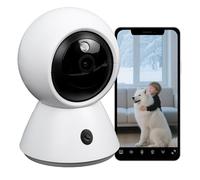 2K WiFi Security Camera Indoor, Home CCTV Camera with APP, 360°Pet Dog Baby Monitor with Night Vision, 2-Way Audio, Motion Tracking, Spotlight, Cloud/SD Storage