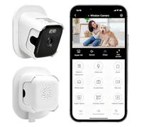 2K Window Camera for Looking Outside, Colour Night Vision, 2.4/5GHz WiFi | Stick-On Indoor Design | AI Human & Vehicle Alerts | Anti-Glare Lens | No-Drill Mount | Support 256GB SD & Cloud Storage