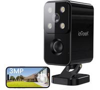 2K Wireless Outdoor Security Camera with Battery Power and WiFi iegeek Black One Size