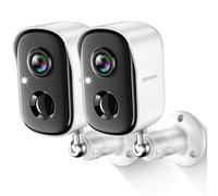 2K Wireless Outdoor Security Cameras with Battery-Powered, AI Motion Detection, Color Night Vision, Built-in Spotlight & Siren, Weatherproof Design Supports SD/Cloud Storage(2-Pack)