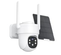 2K Wireless Outdoor WiFi Surveillance Camera with Solar Panel, 24/7 AOV Recording, Human/Vehicle Shape Detection, Color Night Vision, Two-Way Audio, PTZ, IP66