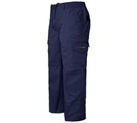 2k16Jan MENS ELASTICATED WAIST SUMMER COTTON CARGO COMBAT LONG TROUSERS ZIP[Navy ,L]