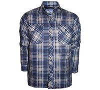 2k17July Mens Check Brushed Flannel Lumber Jack Casual Cotton Work Shirt Sleeve S-XXL[Navy Blue,XXL]