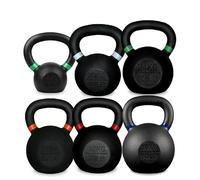 2kg-40kg Cast Iron Kettlebell 6 Pcs Set for Home Gym Fitness, Strength Training, Cardio, Core Stability & Cross-Training - Heavy Duty Powder Coated Flat Bottom Weights