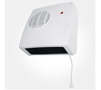 2Kw 2000Watt Bathroom Wall Mount Fan Heater With Runback Timer & Pull Switch