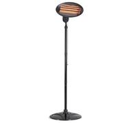 2KW Electric Patio Heater Free Standing Outdoor Heater with Adjustable Height, 3 Power Modes Instant Warmth Weatherproof Ideal for Outdoor Garden, Backyards (650W/1350W/2000W)