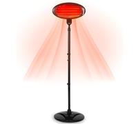 2KW Electric Patio Heaters 3 Heat Settings Free Standing Quartz Portable IP34 Rated Adjustable Heat Angle, Tilting Weatherproof Ideal Patio Garden Lawn 3 Heat Settings heater 650W/1350W/2000W