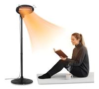 2KW Freestanding Outdoor Electric Patio Heater | Adjustable Height & Tilt Head, 3 Heat Settings, Weatherproof - Safe & Stylish Heating for Patio, Balcony & BBQs