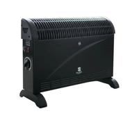 2Kw Portable Convection Electric Heater 3 Heat Settings Black
