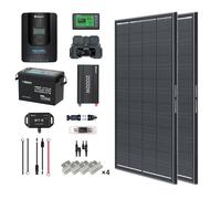2Kwh 400W 12V Solar Panel System w/Solar Panel, Battery, Inverter and Charge Controller - Anti-Shading Solar Panel / 200Ah Core Mini Lithium Battery / 2000W Pure Sine Wave Inverter
