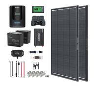 2Kwh 400W 12V Solar Panel System w/Solar Panel, Battery, Inverter and Charge Controller - Anti-Shading Solar Panel / 100Ah Core Mini Lithium Battery / 2000W Pure Sine Wave Inverter