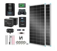 2kWh 400W 12V Solar Panel System w/Solar Panel, Battery, Inverter and Charge Controller - Topcon Solar Panel / 100Ah Core Mini Lithium Battery / 2000W Pure Sine Wave Inverter Charger