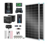 2Kwh 400W 12V Solar Panel System w/Solar Panel, Battery, Inverter and Charge Controller - Topcon Solar Panel / 100Ah Core Mini Lithium Battery / 2000W Pure Sine Wave Inverter Charger