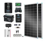 2kWh 400W 12V Solar Panel System w/Solar Panel, Battery, Inverter and Charge Controller - Topcon Solar Panel / 200Ah Core Mini Lithium Battery / Pro 2000W HF Inverter Charger