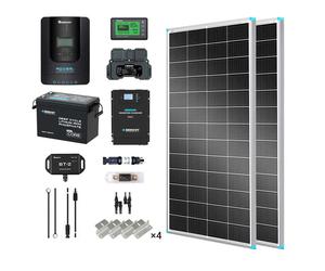 2kWh 400W 12V Solar Panel System w/Solar Panel, Battery, Inverter and Charge Controller - Topcon Solar Panel / 200Ah Core Mini Lithium Battery / Pro 2000W HF Inverter Charger