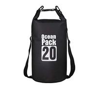2L/3L/5L/10L/15L/20L/30L 500D Tarpaulin Heavey-Duty PVC Water Proof Dry Bag Sack for Kayaking/Boating/Canoeing/Fishing/Rafting/Swimming/Camping/Snowboarding(Black, 20L)