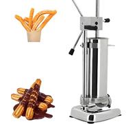 2L/3L Commercial Churro Maker Machine, Stainless Steel Manual Latin Fruit Machine with 5 Nozzles, Hand Crank Dough Press Maker for Bakeries, Restaurants and Donuts 3L