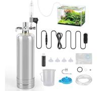 2L Aquarium CO2 Generator Cylinder Kit, Stainless Steel CO2 Generator Carbon Dioxide Reactor Kit, with Electromagnetic Valve, Visual Bubble Counter, Diffuser, for Aquarium Plants, Aquatic Plants