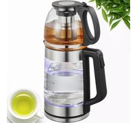 2L Double Wall Glass Kettle, High Borosilicate Electric Tea Pot with Stainless Steel Filter, Auto Shut-Off, BPA-Free, Compatible with Gas & Electric Stoves for Home Brewing