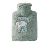2L Fluffy Hot Water Bottle with Cover UK, Hot Water Bag for Pain Relief, Two Pom Cosy Faux Fur Warm Water Bottle (I)