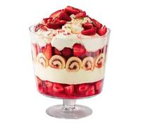 Footed Glass Trifle Bowl | Gateaux Dessert Dish | Stem Glass Baking Serving Bowl | Contemporary Modern Design | Fruit Bowl | M&W (2 Litre)