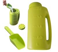 2L Hand Spreader - Garden Fertilizer and Ice Melt Dispenser with Shovel | Adjustable Feeding Hole, Lawn Grass Planting Tool, Multipurpose Soil and Seed Shaker, Outyard, Garden, Patio, Homeland